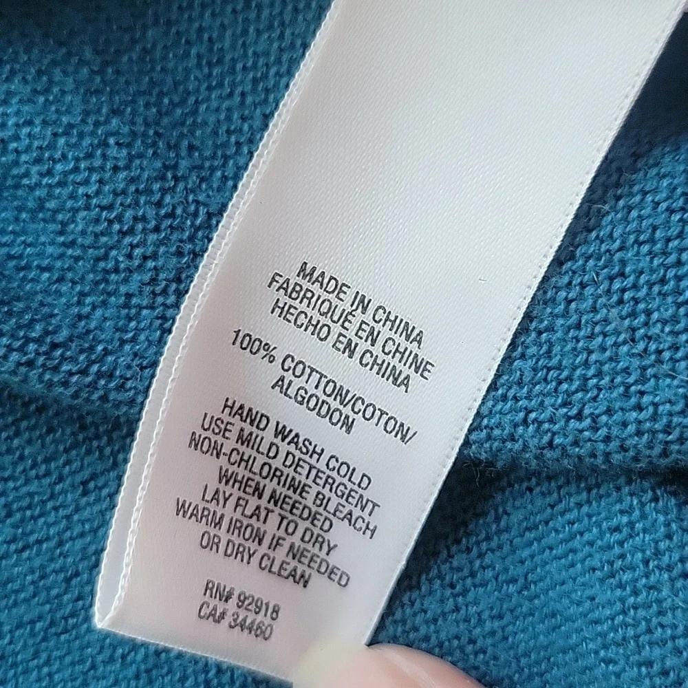 Y2k Vintage Juicy Couture Blue Cotton Button Up Cardigan Sweater SZ:M - Picture 9 of 11